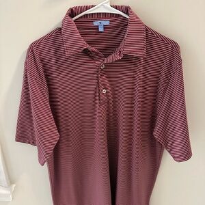 Genteal Burgundy Striped Polo Shirt